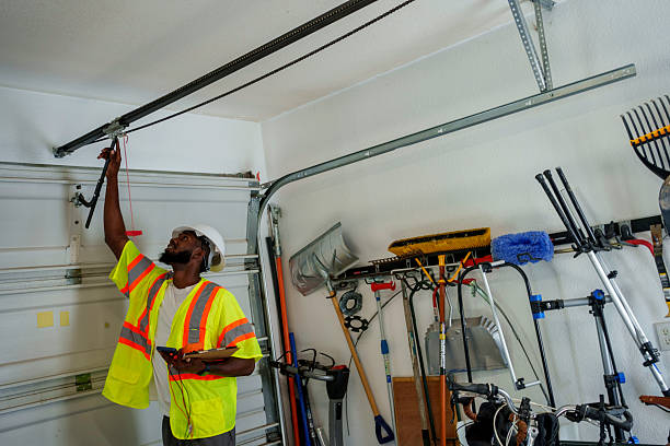 Professional Garage Door Panel Replacement technician working in Sardinia, OH